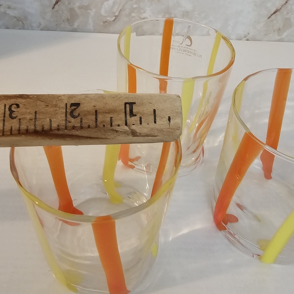 Alessandro Coppola Orange Goto Glasses Set of 3 - Picture 14 of 16